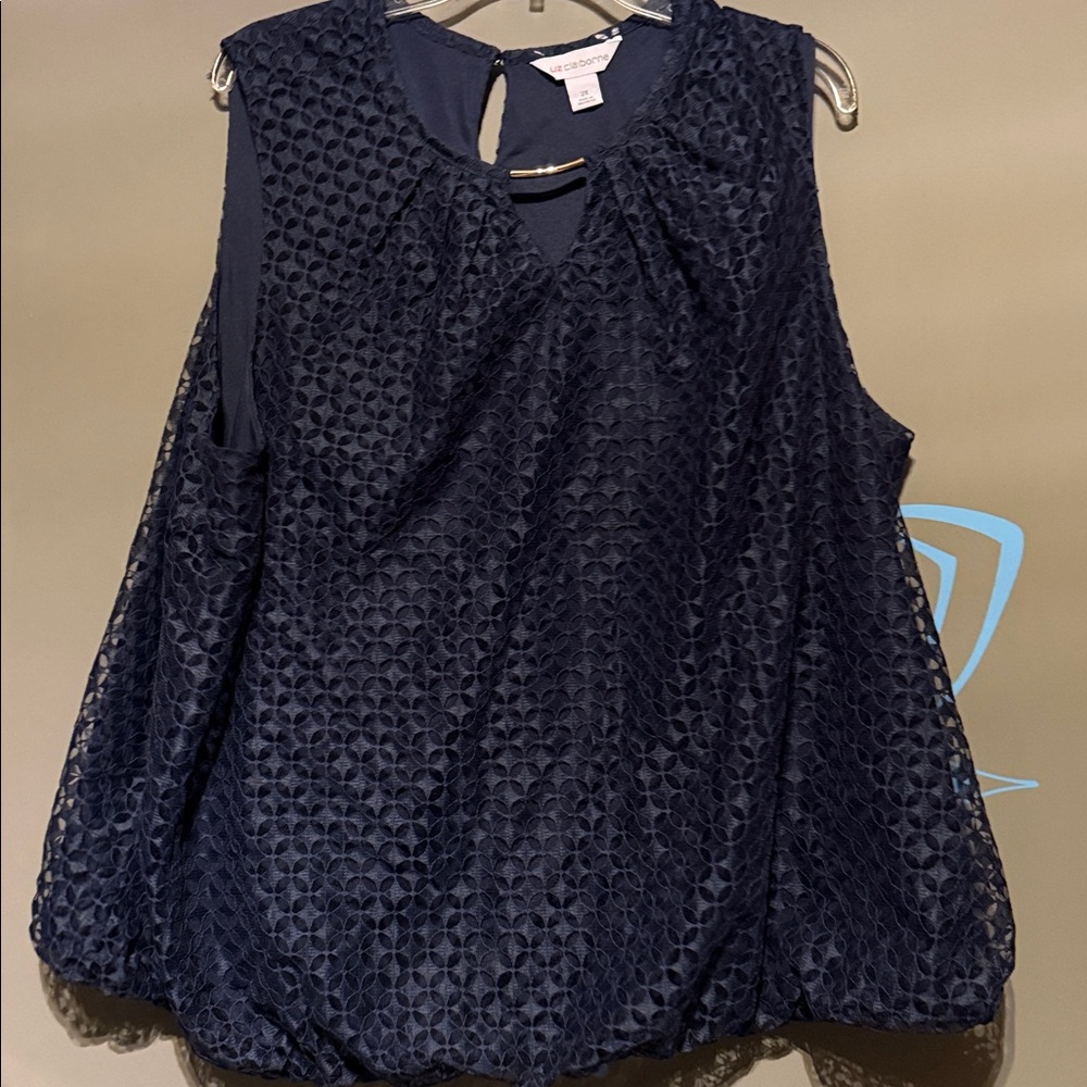 Liz Claiborne Midnight Blue Textured Top